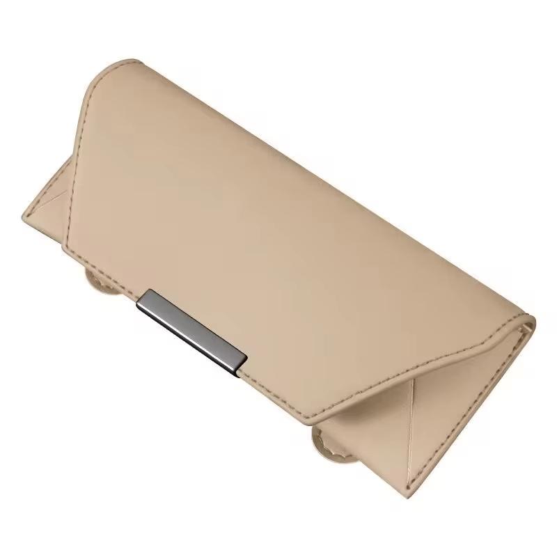 

Car Interior Storage Scratch-Resistant Magnetic Glasses Holder Leather Sunglasses Case Compact Car Sunglasses Holder For Handle