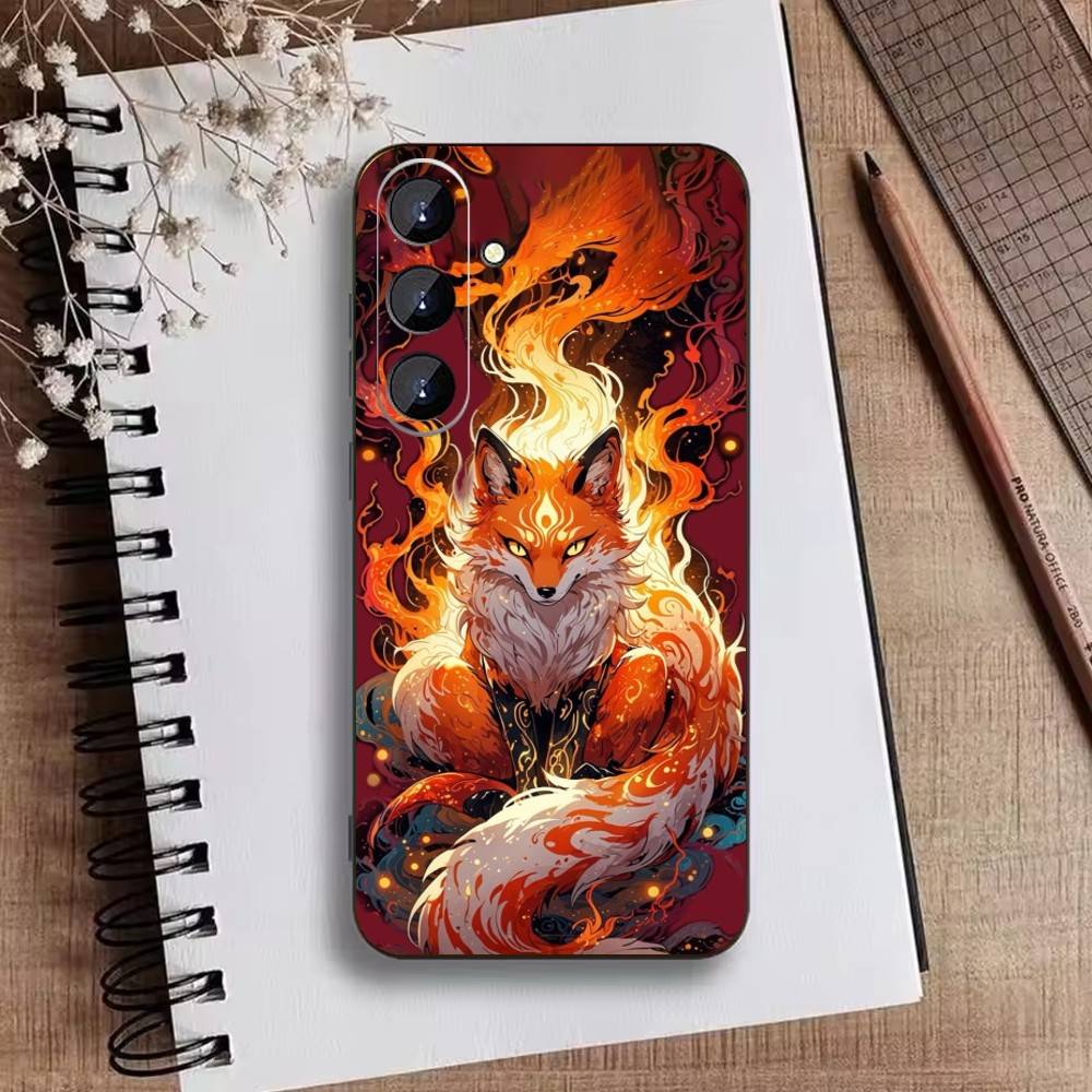 Sunny Fox Phone Case For Samsung Galaxy A73,A21s,A22,A31,A52,A53,A71,A41Soft Black Shell