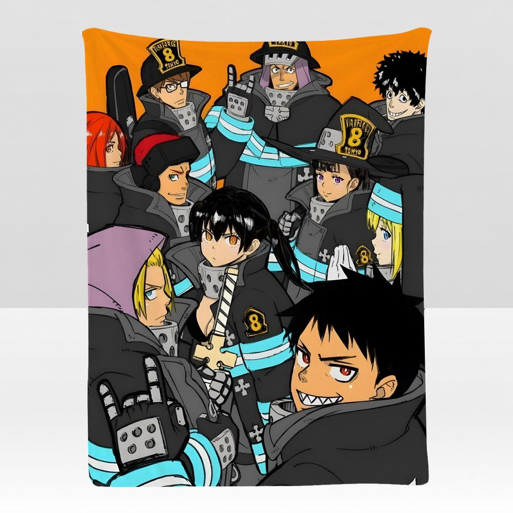 anime FFire FForce Throw Soft Flannel Blanket for Bed Bedroom Sofa Picnic Throw Skinfriendly Breathable Gift Cover