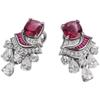 Kajia Vintage Ruby Crown Ring & Pigeon Blood Red Dress Stud Earrings Set for Women