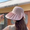 Sun hat children summer hollow breathable bow bucket hat outdoor travel UV protection face hat