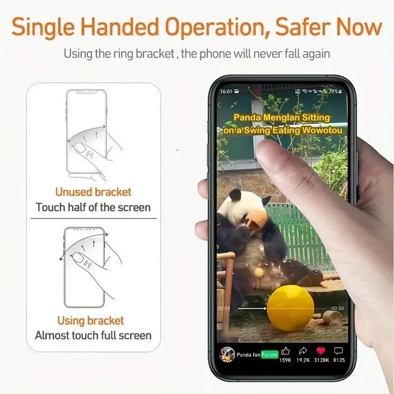 Transparent Cute Animal Round Phone Stand Foldable 360 Rotating Mobile Phone Ring Holder Smart Phone Accessories
