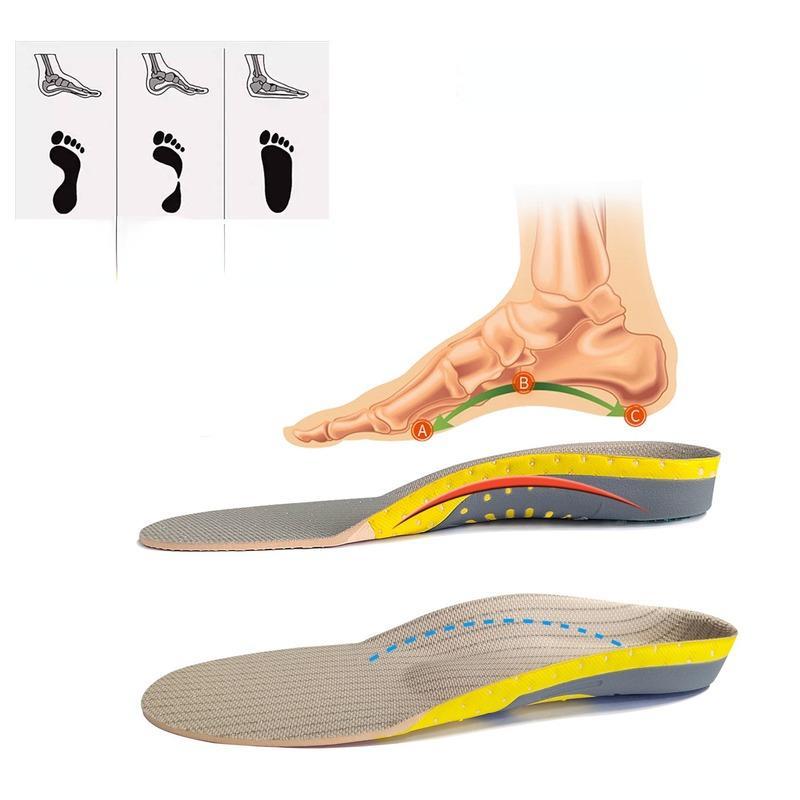 Premium-Gel-Einlegesohlen, orthopädische Plattfuß-Gesundheit, Sohlenpolster für Schuhe, Einlage, Fußgewölbe-Stützpolster für Plantar, Unisex