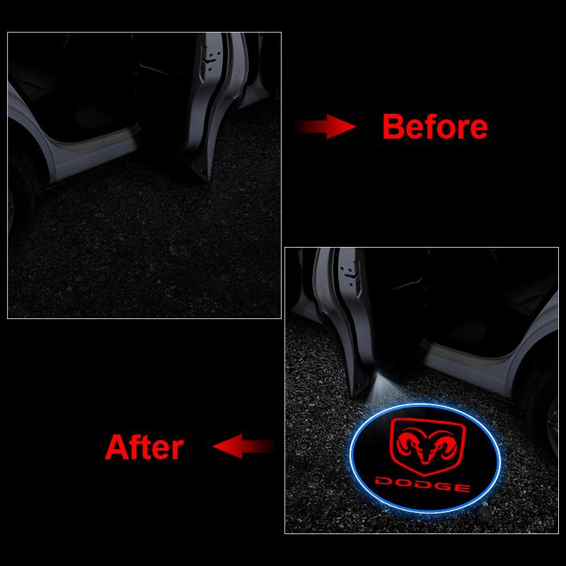 LED Car Door Courtesy Light Projector Welcome Lamp Car Badge for Dodge SXT Challenger Charger RAM Stratus Dart Dakota Charger Avengr Durango