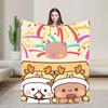 Cartoon Bubu Dudu Blankets Fleece Summer Bear Cute Portable Soft Throw Blanket for Sofa Couch Plush Thin Quilt