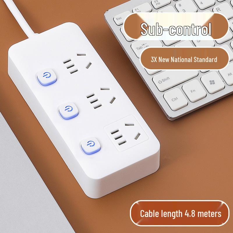 USB Socket Panel with Multi-Outlet Power Strip and Sub-Control