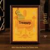 2025 Auspicious Open Wealth Photo Frame with Golden Key, Solid Wood Entrance Foyer, Zodiac Animals, Five Roads to Attract Wealth.