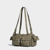 Multi-pocket trendy retro biker bag, large-capacity commuter underarm bag, fashionable shoulder handbag with a niche high-end feel