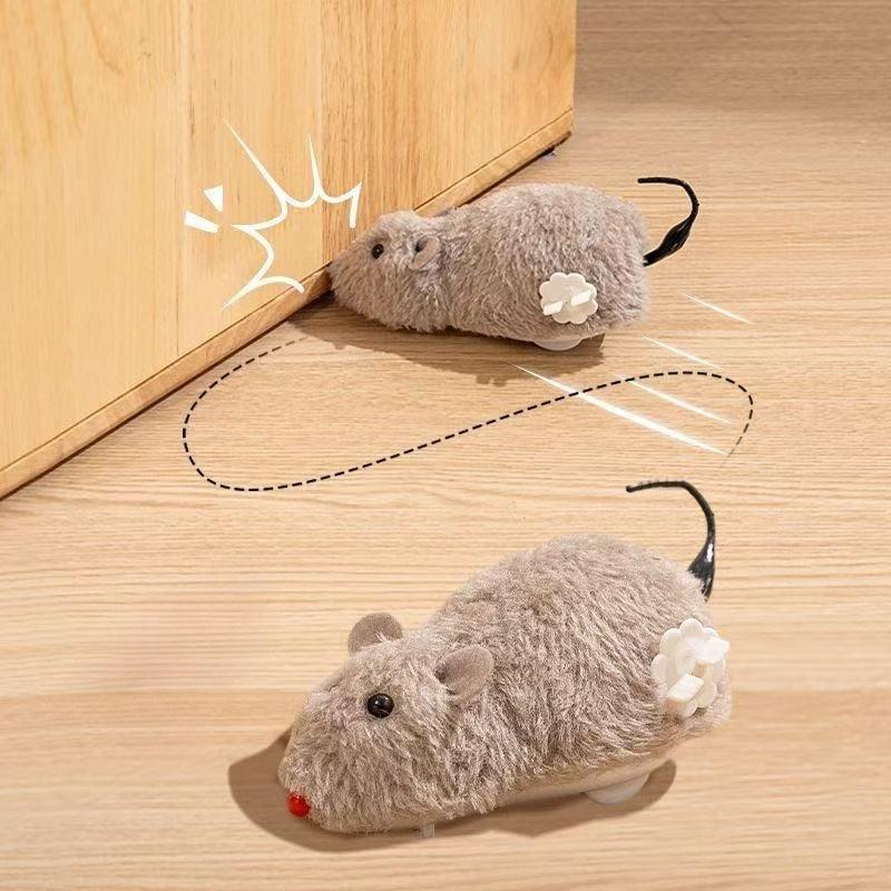 Katzenspielzeug, Kleine Maus, Plüsch Haustier Katzenspielzeug, Simulierte Maus, Uhrwerk Maus, Kätzchen Selbstbefriedigung, Katzen und Hunde ärgern