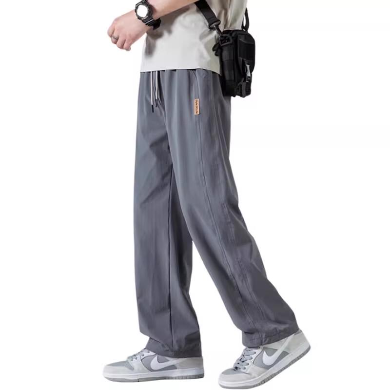 SHANNU Men's Ice Silk Quick-Dry Straight Casual Pants