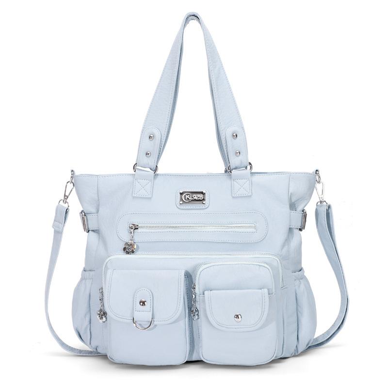 Женская сумка высокого класса нишевая новая сумка-тоут модная сумка-мессенджер большая вместительная сумка-сумочка сумка на плечо светло-синий