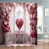 Valentine's Day Decoration Shower Curtain Holiday Gift Party Background Decoration Fabric Washable Shower Curtain Bathroom Decor