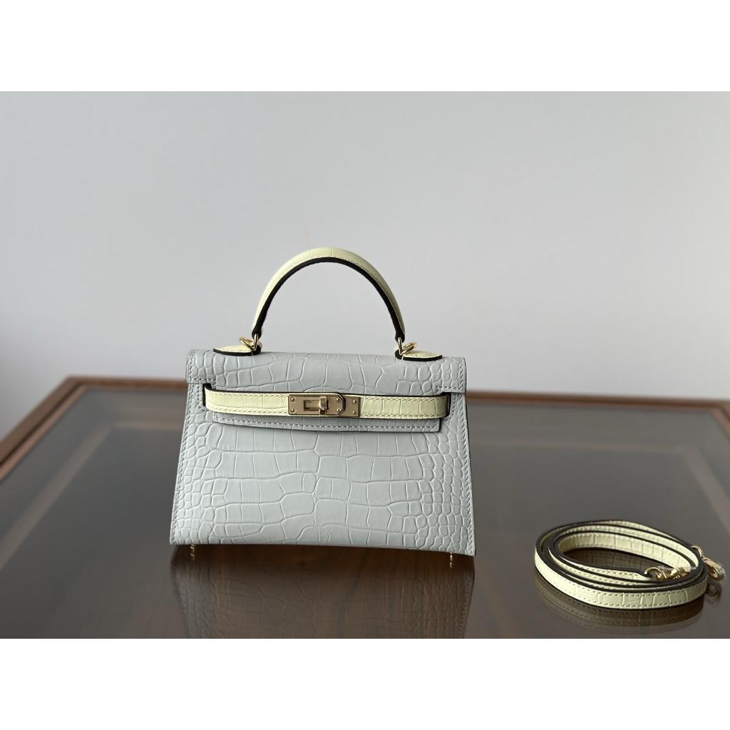 Kazilan 19cm crocodile pattern mini Kelli handbag fashion versatile shoulder messenger bag women's bag