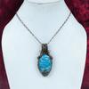 Hemimorphite Pendant Copper Wire Wrapped Jewelry Handmade Real Gemstone Pendant