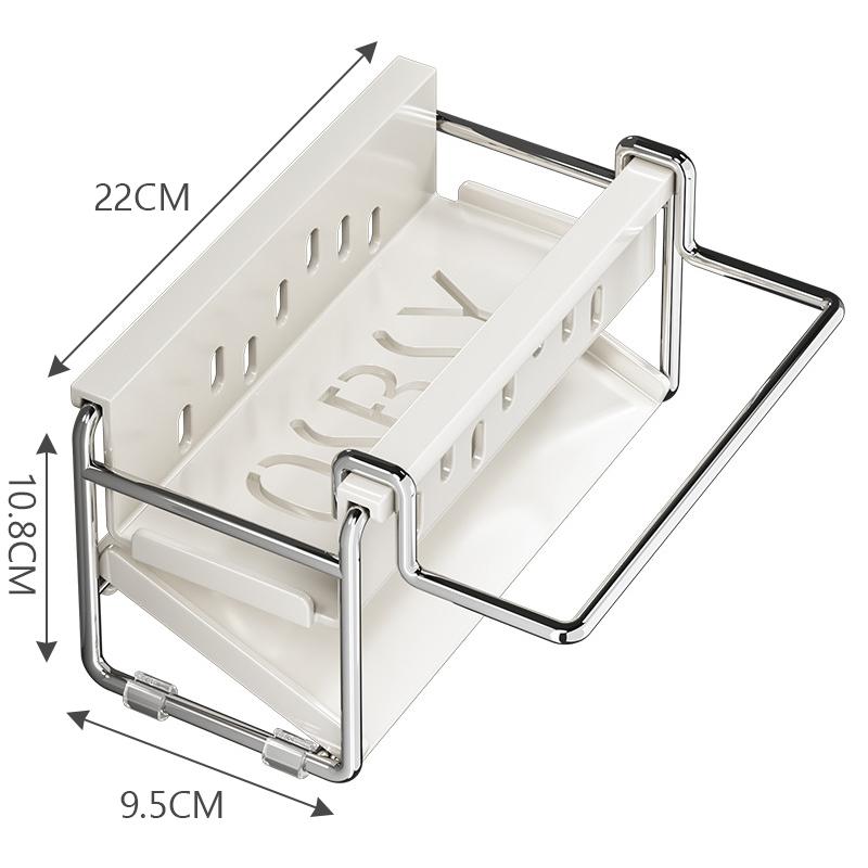 Sink Stainless Steel Shelf Desktop Cleaning Tool Storage Rack Sponge Dish Soap Draining Rack With Towel Bar Kitchen Organizer