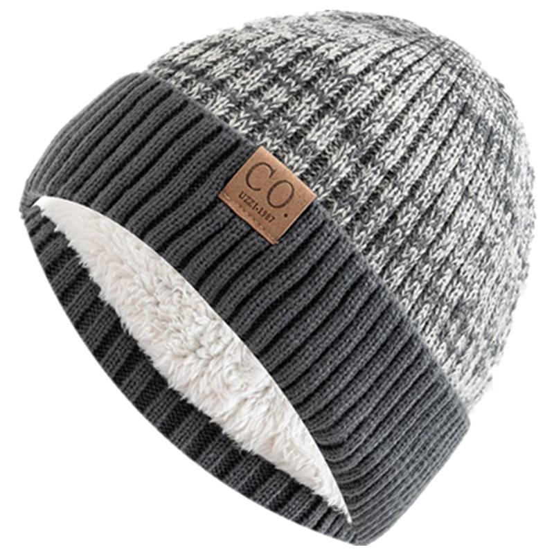 Hot Sale Featured Winter Warm Hats Fleece Lined Color Mixing Beanie Cap For Men & Women Outdoor Classic Chic Knit Hat