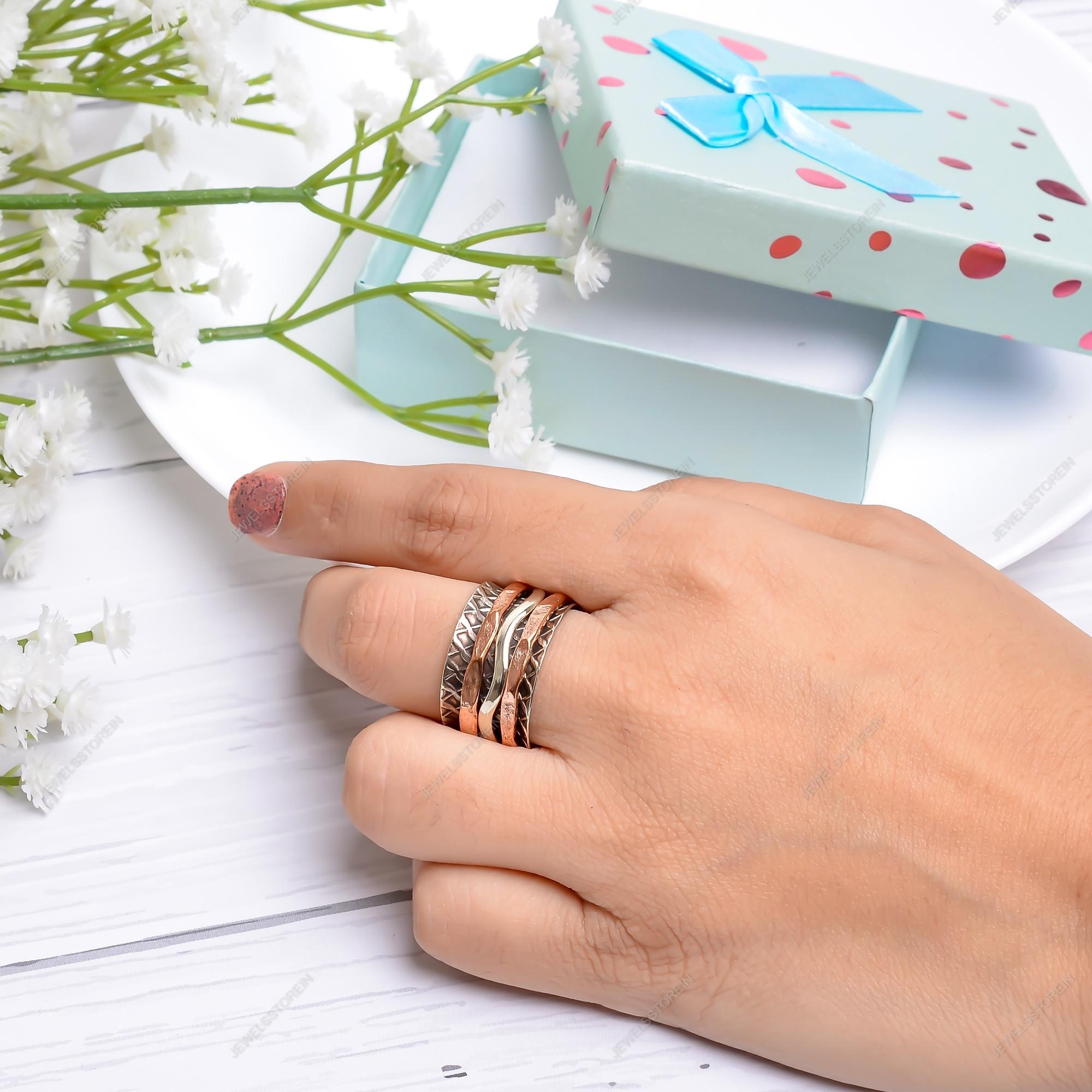 

Кольцо-спиннер для большого пальца, кольцо ручной работы 8 серебряный