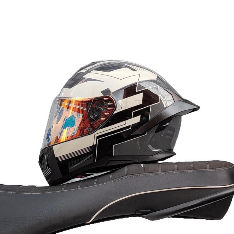 Full-Face Motorcycle Helmet with Gundam Design, Bluetooth Slot, Tail Wing, 3C Certified, for Men and Women