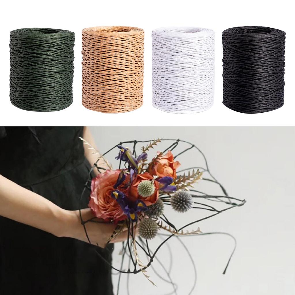 Flexible Floral Bind Wire Paper Iron 2mm Wide Strong Rustic Ribbon for DIY Floral Arranging Wreath Garland Crafts