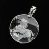 Carmelo: Horse Crystal Pendant In Sterling Silver (925) for Men and Women