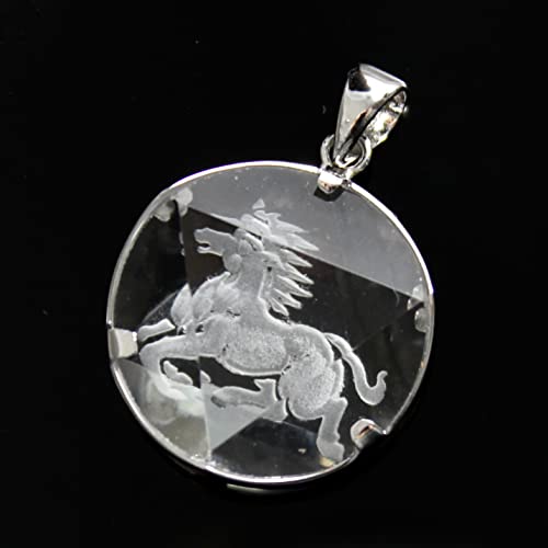 Carmelo: Horse Crystal Pendant In Sterling Silver (925) for Men and Women