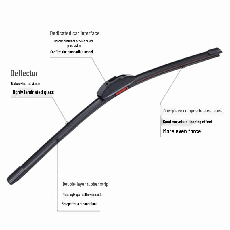 Lingzhi PLUS Silent Wiper Blade 21-22 Model, Bone-Free with Double-Layer Rubber