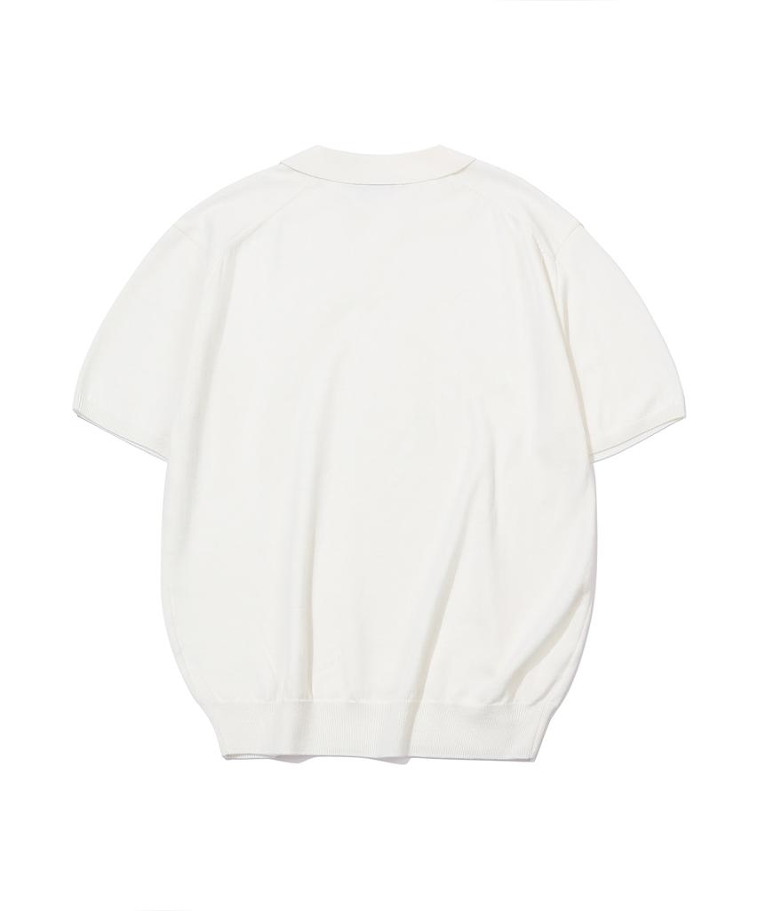 GNOK Silk Collared Short Sleeve Knit [Ivory]