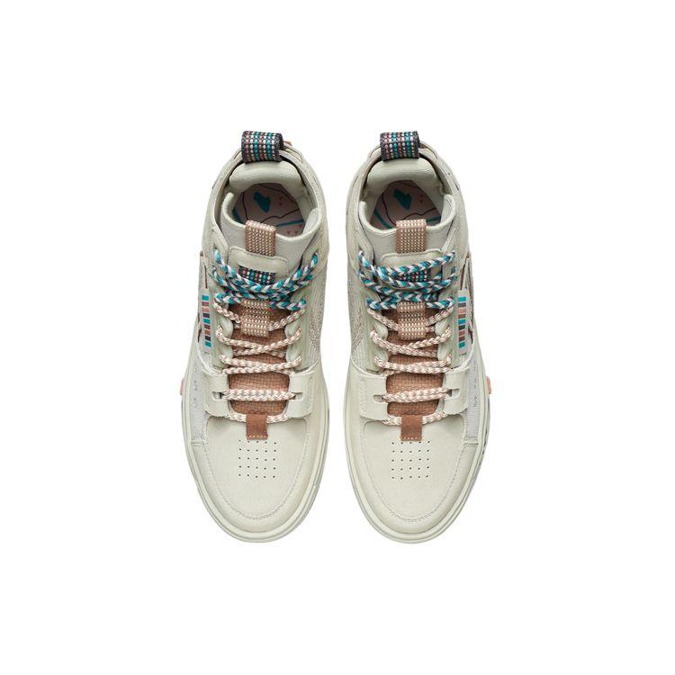 Li Ning Xing Chuan High-Top Skate Shoes Men Skate Shoes Oatmeal-Gray AGCR467-3