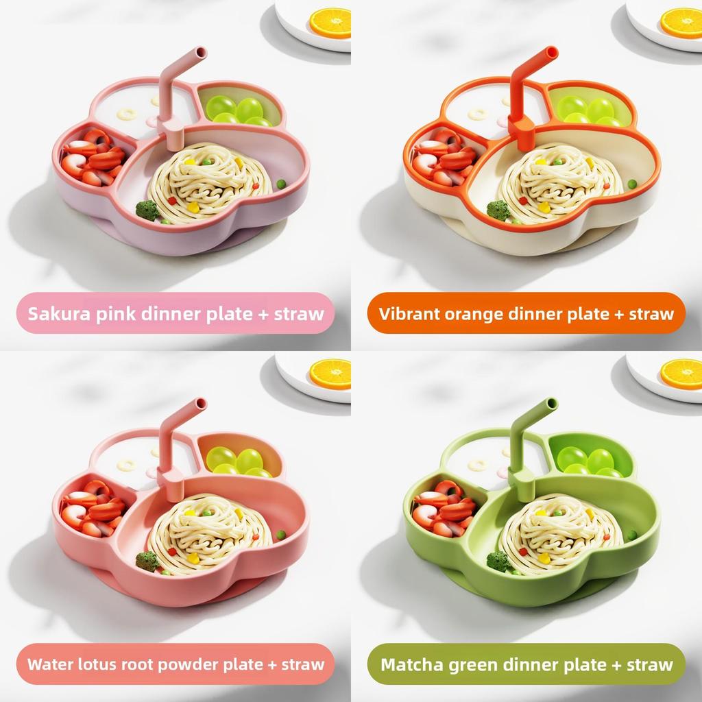 Baby Silicone Divided Cat Paw Plate With Suction For Toddlers Feeding And Training