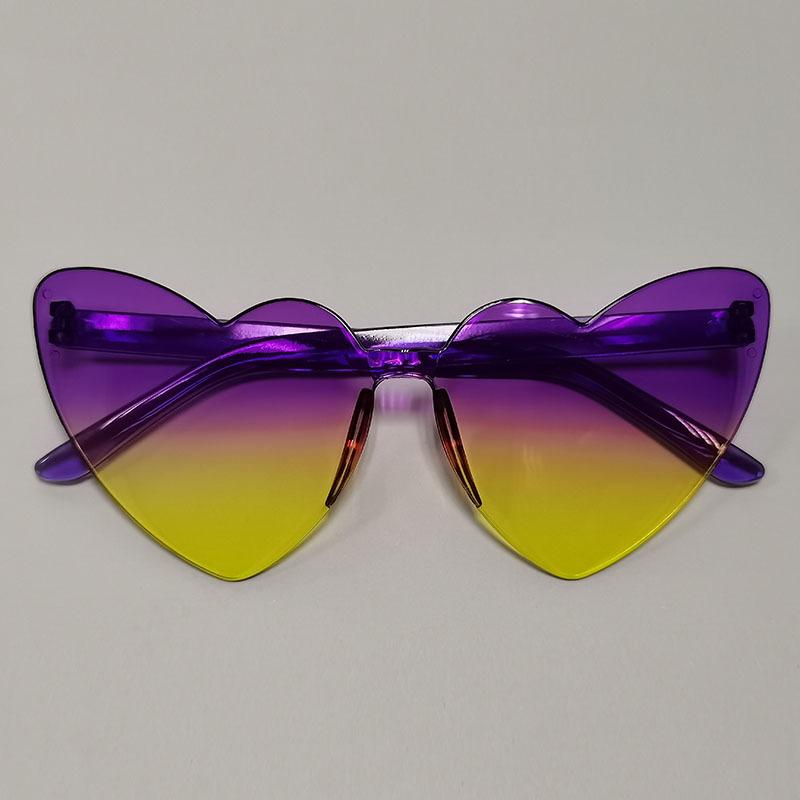 Thin peach heart sunglasses love sunglasses jelly color rimless heart type one-piece glasses candy color eyes