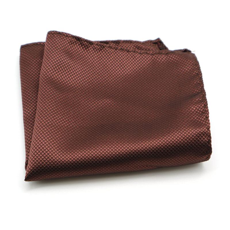 Luxury Men's Handkerchief Plaid Solid Color Hankies Polyester Hanky Business Pocket Square Chest Towel 21*21CM