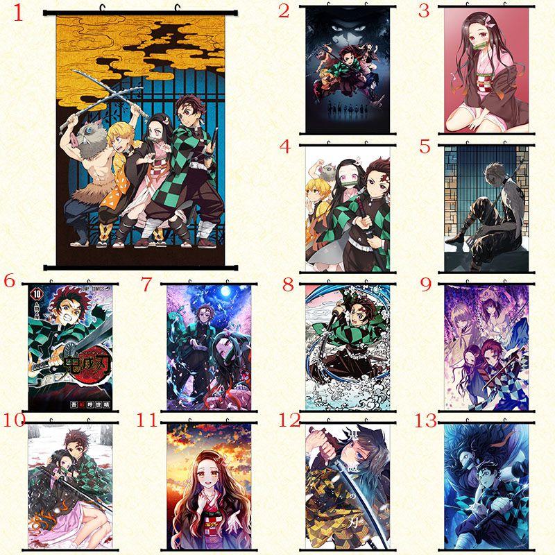 Autentisk Kimetsu No Yaiba Demon Slayer Tecknade Karaktärer Väggaffisch För Hem Och Rumsdekor