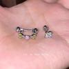 Colorful Zirconium Titanium Steel Stud and U-Shaped Ear Cuff Earrings for Women