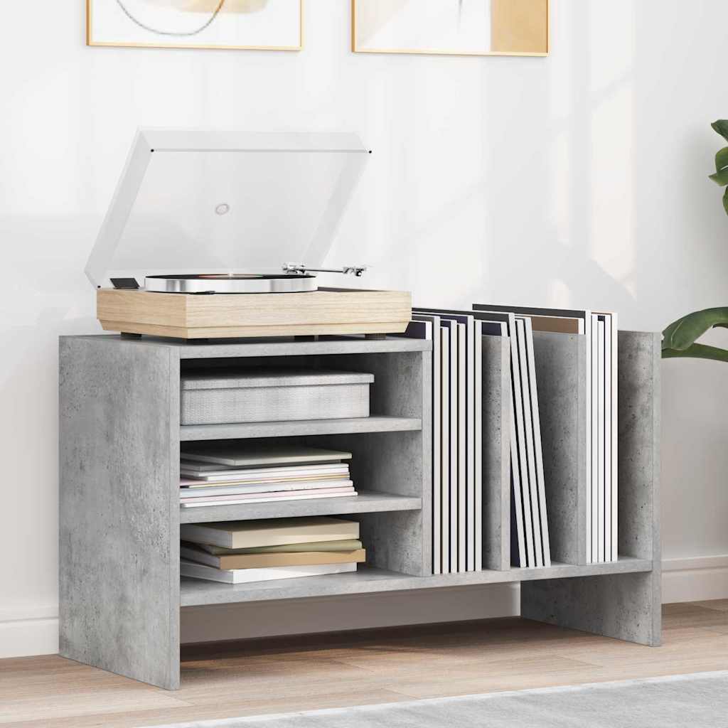 Vinyl Record Cabinet Concrete Grey 78.5 x 35 x 45 cm Particleboard