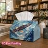 1pc, 2D Flat Printing, Freedom Wings Pattern Tissue Box, Suitable for Bathrooms, Living Rooms, Bedrooms, Dressing Tables, Coffee Tables, And Dining Ta