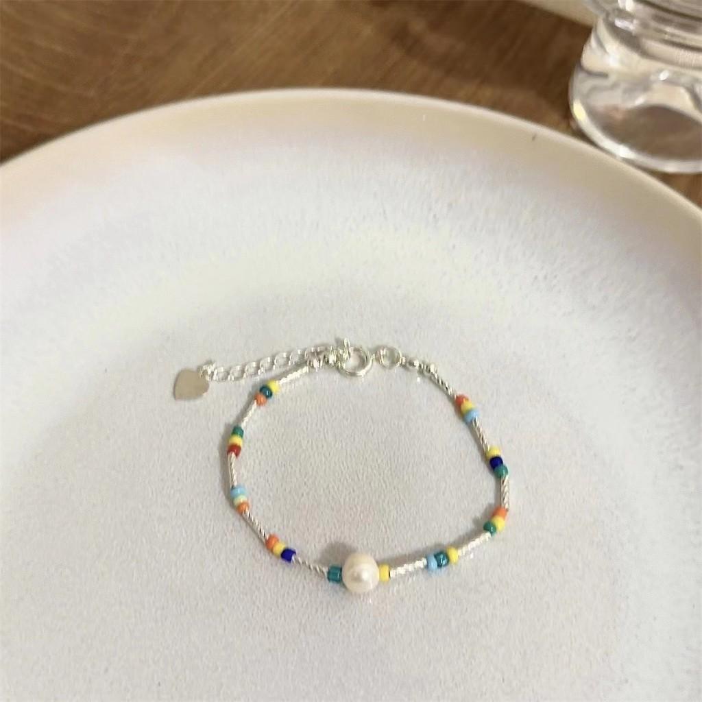 Ceramic Macaron Stylish Sea Shell Beaded Bracelet Womens Sweet Fresh Design Summer