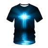 Fashion God Graphic T Shirts Summer Short Sleeve Unisex's Clothing Round Neck Cross 3d Printed T-shirt Christian Jesus Unisexs Clothes