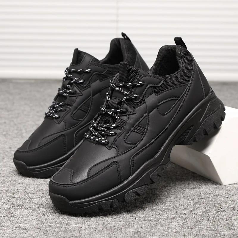 

Classic Korean men s casual shoes New anti slip and waterproof outdoor hiking shoes for teenagers morning running sports shoes 44 чорний