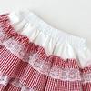 Petite Lace Patchwork Plaid Puff A-line Mini Skirt for Spring/Summer