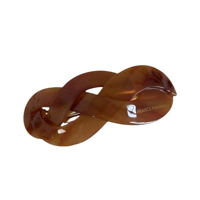 Korean version fashion French retro twist woven shape large ponytail spring clip disc hair top clip hair accessories new