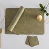 Tappetino Sottobicchiere Sottopiatto Sottopentola in Morbida Pelle PVC Lusso Minimalista Resistente al Calore Proteggi Tavola Impermeabile per Olio Tappetini da Pranzo Sottobicchieri per Ciotole Decorazioni Cucina Pranzo