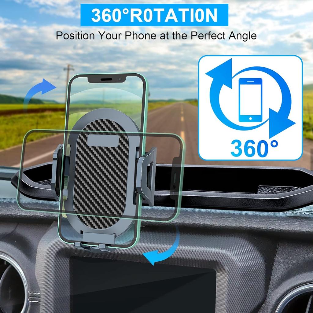 Phone Mount For 2018- Jeep Wrangler JL JLU And     Gladiator JT Dash Multi-Mount Phone Holder W/Storage Tray Accessories, Not For Wrangler 4Xe