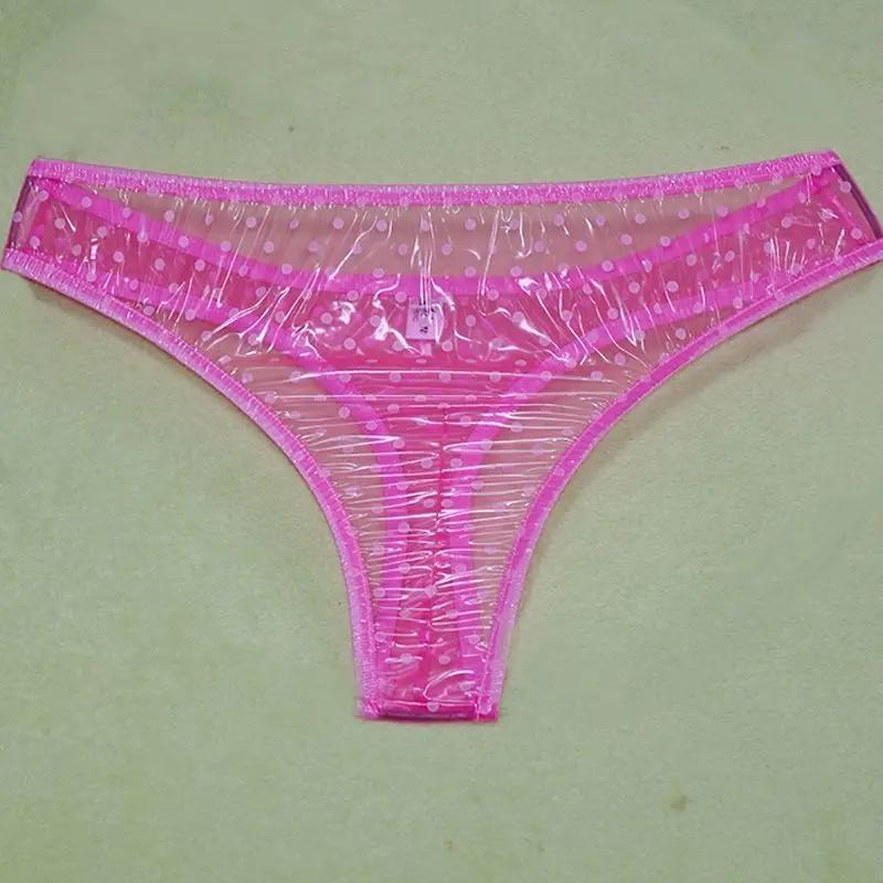 Sexy Transparent T-Back Thong Low Waist Pvc Soft Fetish G-String Abdl Plastic Erotic Panties Live Show Dance Dj Club Sex Costume