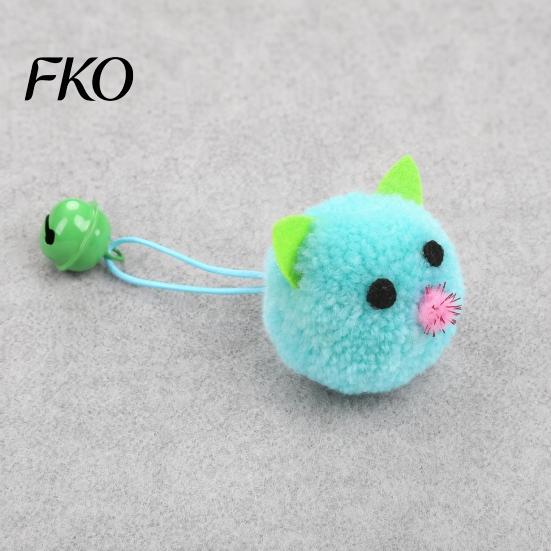 Cat Toy Plush Mouse Ball, Soft Fluffy Ball with Bell, Kitten Colorful Teething for Indoor Cats Boredom Relief Interactive Play