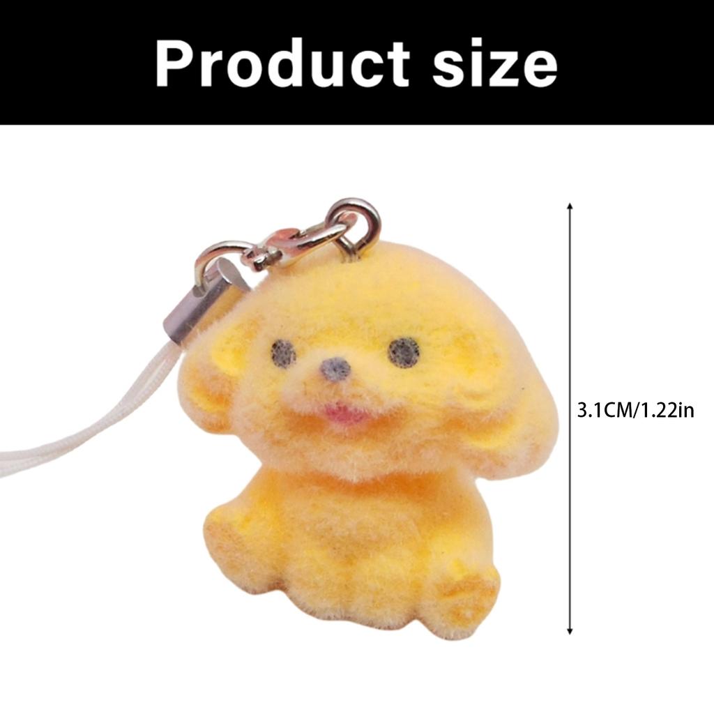 Velvety Resin Animal Keychain Lightweight Phone Charm Stylish Bag Ornament Gift Animal Keychain Decoration
