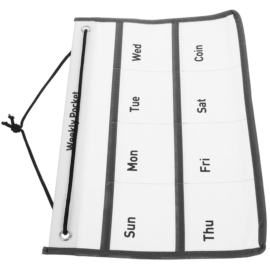 Wall Hanging Calendar Pocket Weekly Organizer Bag Stylish Space Saving Wall Mounted Calendar Storage Pouch for Living Room