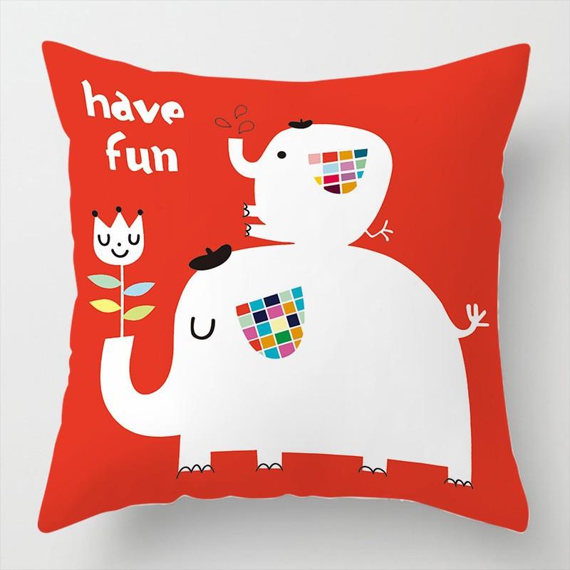 Cartoon Gift Pillow Sofa Bay Window Linen Cushion Cover