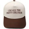 PRETTY GIRLS HAIR Fun Embroidery Color Matching Truck Driver Hat Men's and Women's Casual Sun Hat