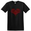 Red Ornate Heart Graphic T Shirt for Valentine's Day Romantic Gift Tee