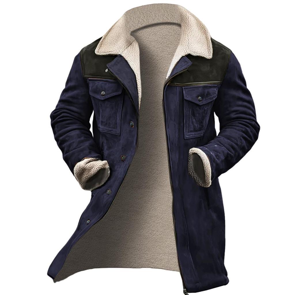 Men's Fall and Winter Loose Warm Windbreaker Jacket